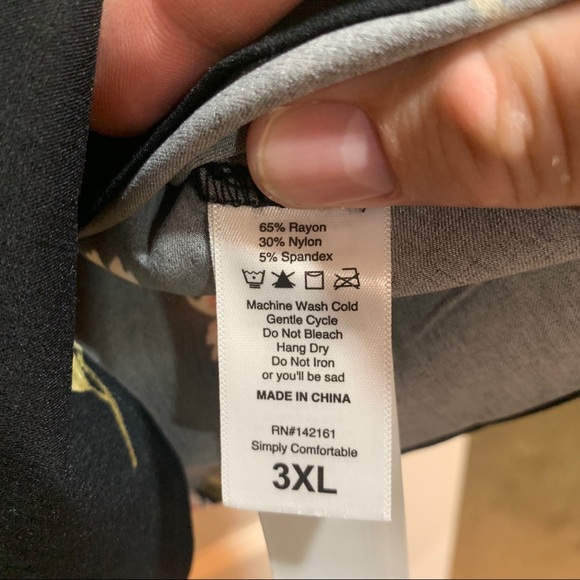 LuLaRoe Roxanne Snap Tank Sleeveless Black Floral 3XL NWT - Picture 8 of 9